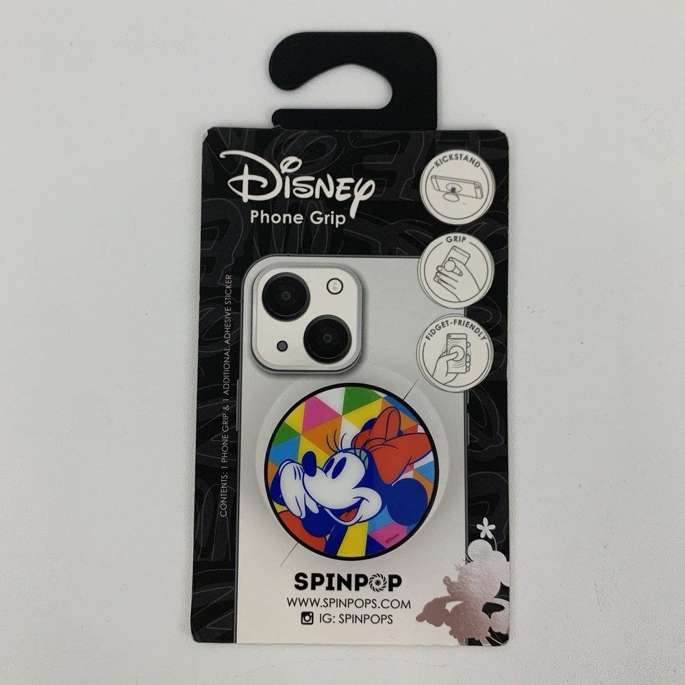 Spinpop Disney Minnie Mouse Phone Grip Kickstand Rainbow Geometric PopArt New‎